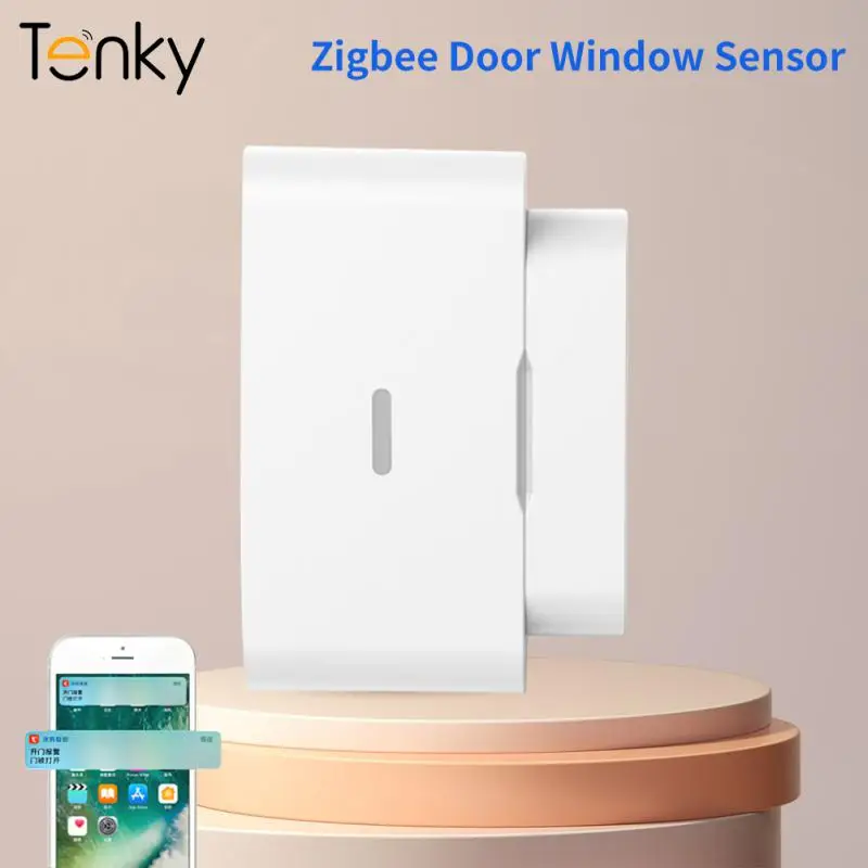 

Умный дверной/оконный датчик Tenky Tuya ZigBee, управление через приложение, независимый магнитный детектор сигнализации, поддержка умного дома