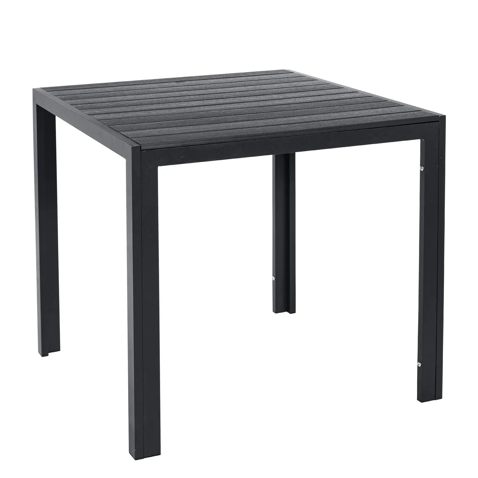 

Garden Table Patio Table Balcony Table Dining Table Home or Garden Furniture Aluminum and Plastic Black 75x75x72cm
