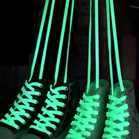 1 pair luminous shoelaces flat sneakers canvas sports shoes unisex glowing fluorescent reflective shoes laces accessories 120cm