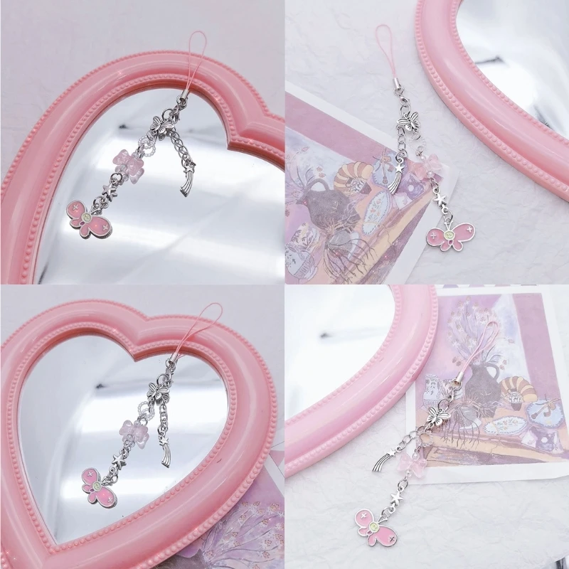 

Heart Moon Pendant Phone Straps Lanyard Y2K Pocket Keychain Strap