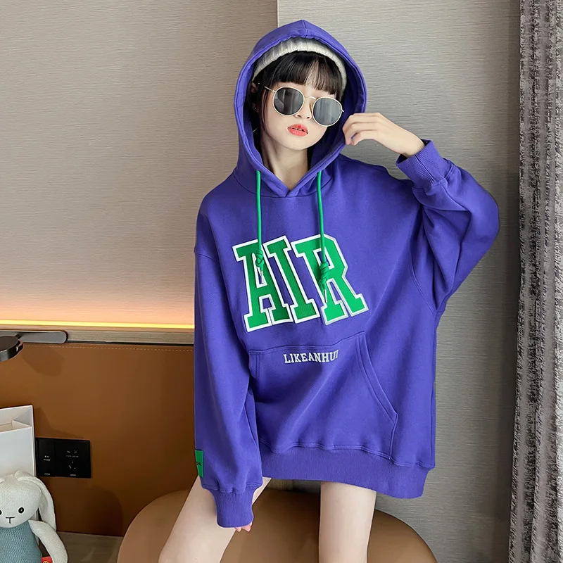 

Girls' sweater autumn models 2022 new children's autumn clothes big children's hooded top net red fried street fashion