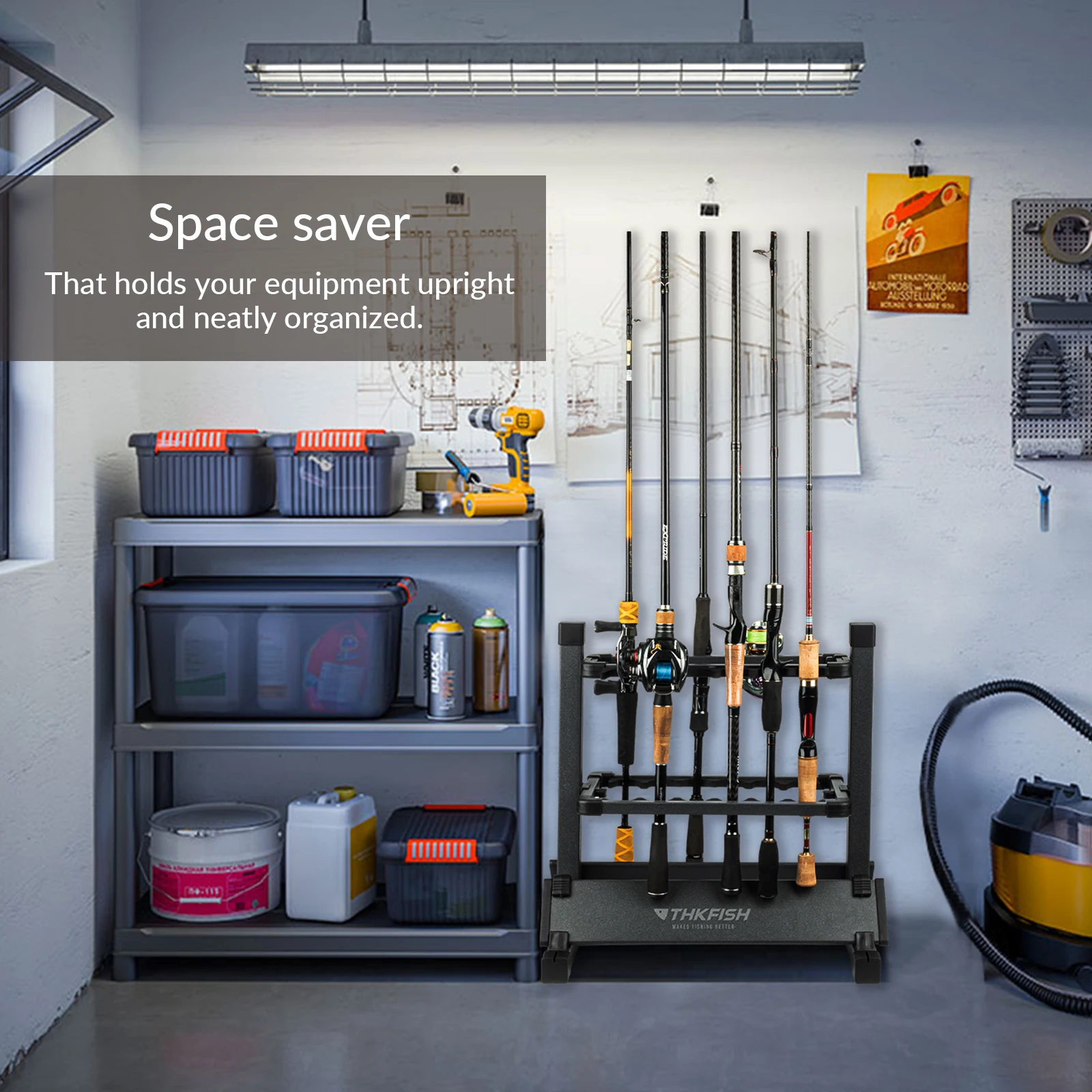 Портативный Напольный держатель из алюминиевого сплава для удочек 12 ячеек -