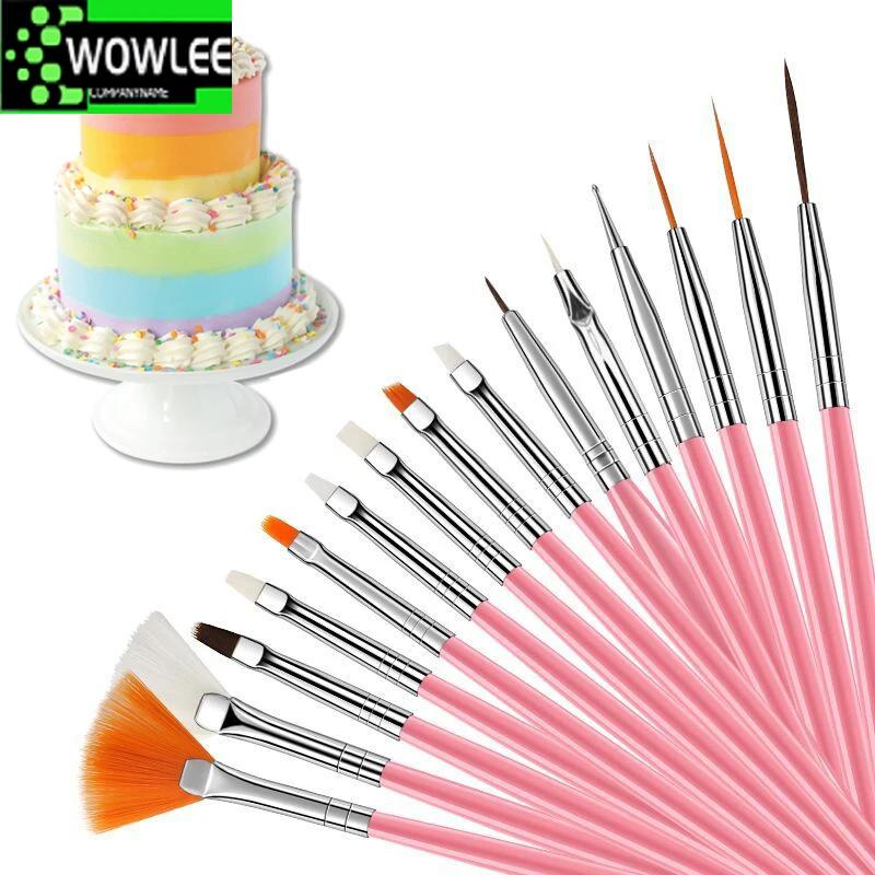 

15Pcs/Set Fondant Cake Brush DIY Sugar Craft Baking Decorating Tools Pen for Painting Cookie Decoration Baking Accessories