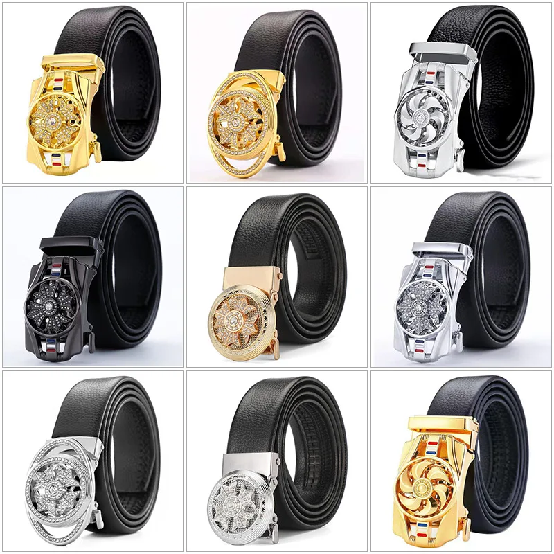 40 Styles Men's Automatic Buckle Belt Binding Versatile Diamond Inlay Rotating Belts Casual Business Accessories Wholesale