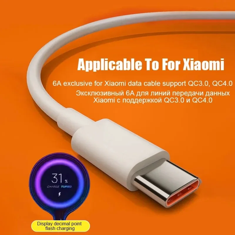 Кабель для сверхбыстрой зарядки 66 Вт 6 А USB Type-C телефонов Samsung Xiaomi Huawei Nova 8 Magic 5 Redmi