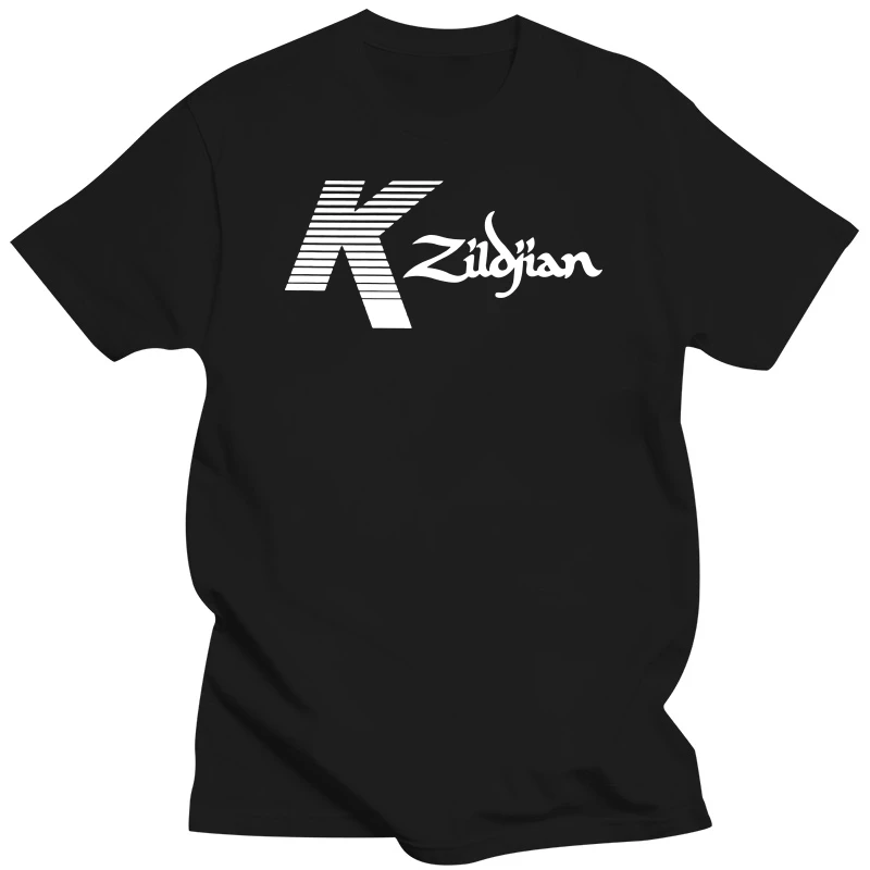 

Zildjian K ударные барабаны с логотипом-черная футболка на заказ