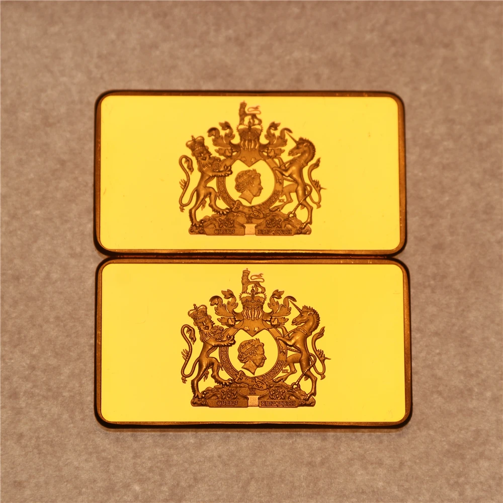 

1oz 1953 Queen Elizabeth II Diamond Jubilee Pure .999 24K GOLD CLAD BULLION BAR 50pcs/lot free shipping