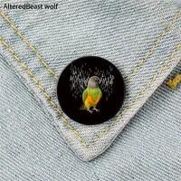 screaming senegal parrot pin custom funny brooches shirt lapel bag cute badge cartoon cute jewelry gift for lover girl friends