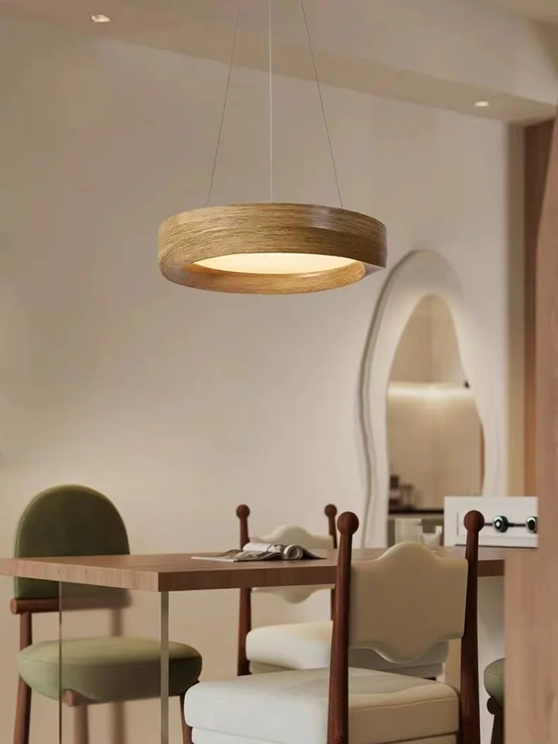 Wabi-sabi деревянная цветная стандартная люстра Скандинавский дизайн барная лампа