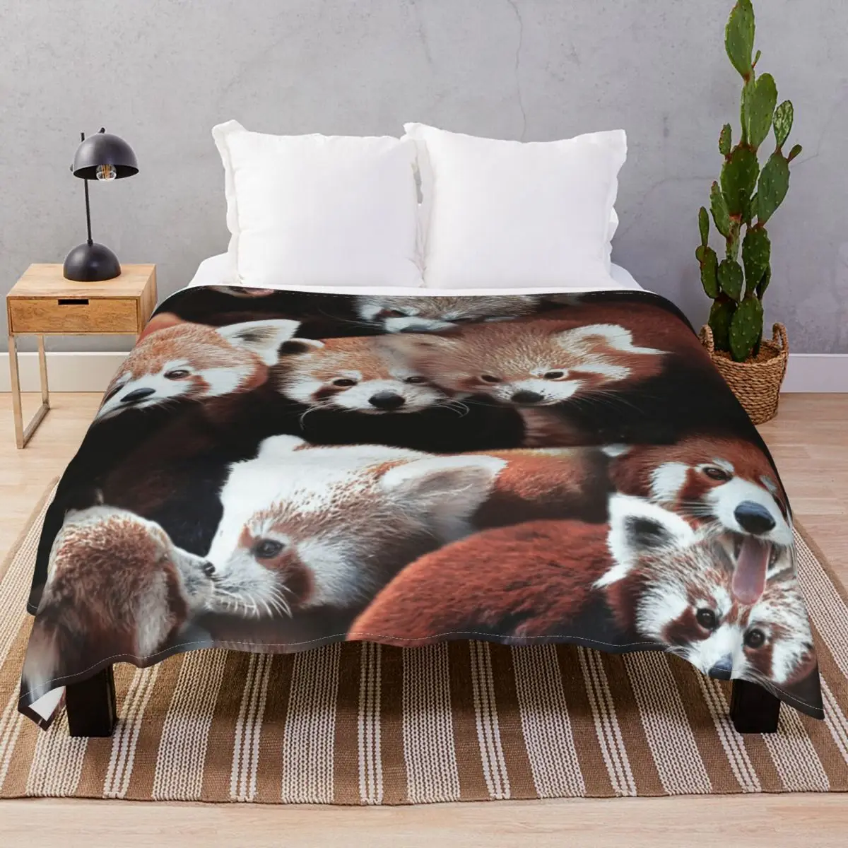 Red Pandas Blankets Flannel Winter Soft Throw Blanket for Bed Sofa Camp Office