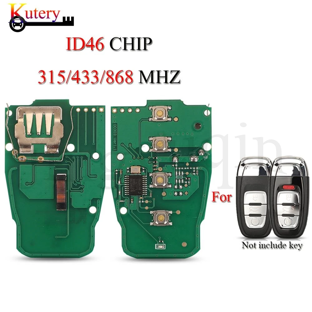 

Jingyuqin Плата дистанционного ключа автомобиля для Audi Q5 A4L A5 A6 A7 A8 RS4 Keyless Go 3/4 кнопки 315 МГц/433 МГц/868 МГц 8T0 959 754C