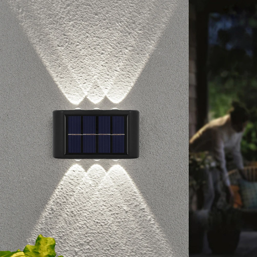 

4/6LED Solar Wall Lamp Outdoor Waterproof Up and Down Luminous Lighting Garden Decoration Solar Light Stairs Fence Sunlight Lamp