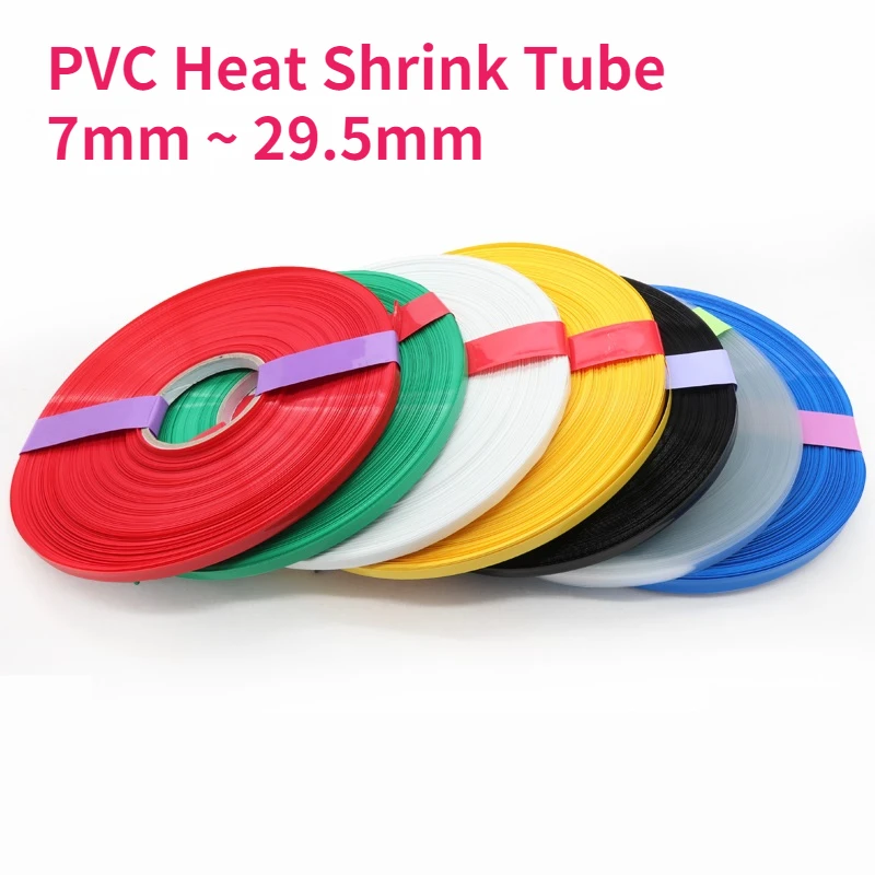 

1 Meter 7mm ~ 29.5mm PVC Heat Shrink Tube Insulated Film Wrap lithium Case Cable Sleeve Protect Case