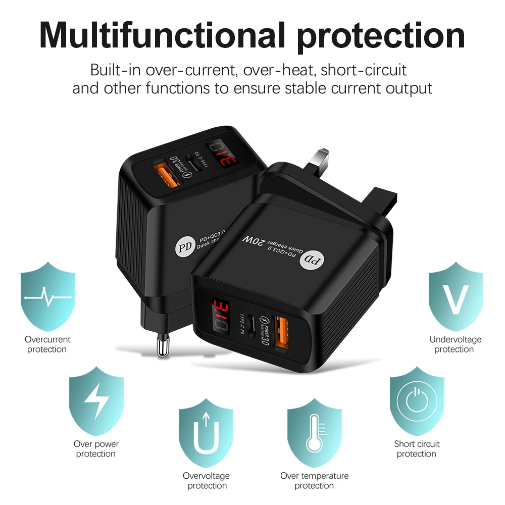 Зарядное устройство Usb, черное/белое, со светодиодной индикацией