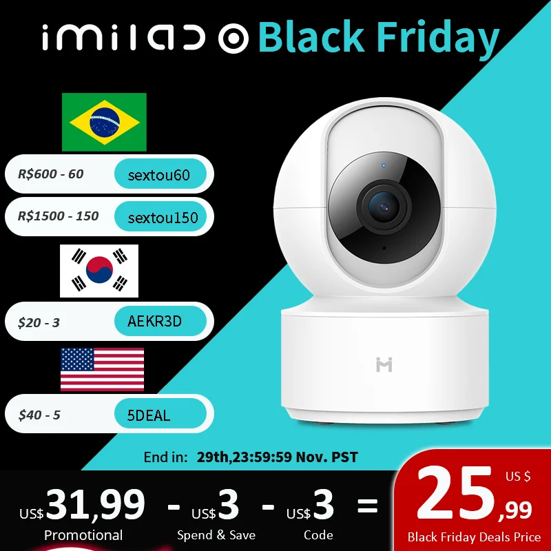 Global Version IMILAB 016 IP Camera Baby Monitor Smart Mi Home App 360° 1080P HD WiFi Security Camera CCTV Surveillance Camera