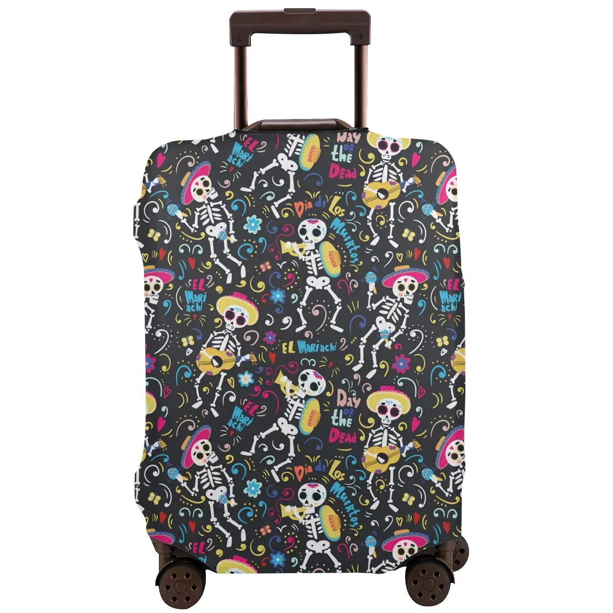 

Day Of The Dead Washable Luggage Protective Cover Luggage Protective Case Travel Elastic Durable Cover Polyester Baggage