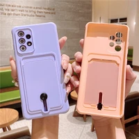 luxury card holder wallet phone case for samsung galaxy s21 plus ultra s20fe a82 a72 a52 a32 a22 a21s a51 soft silicone case