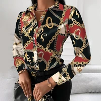 harajuku cardigan turn down collar loose waist long sleeve top female patchwork v neck buttons print shirt popularity clothing