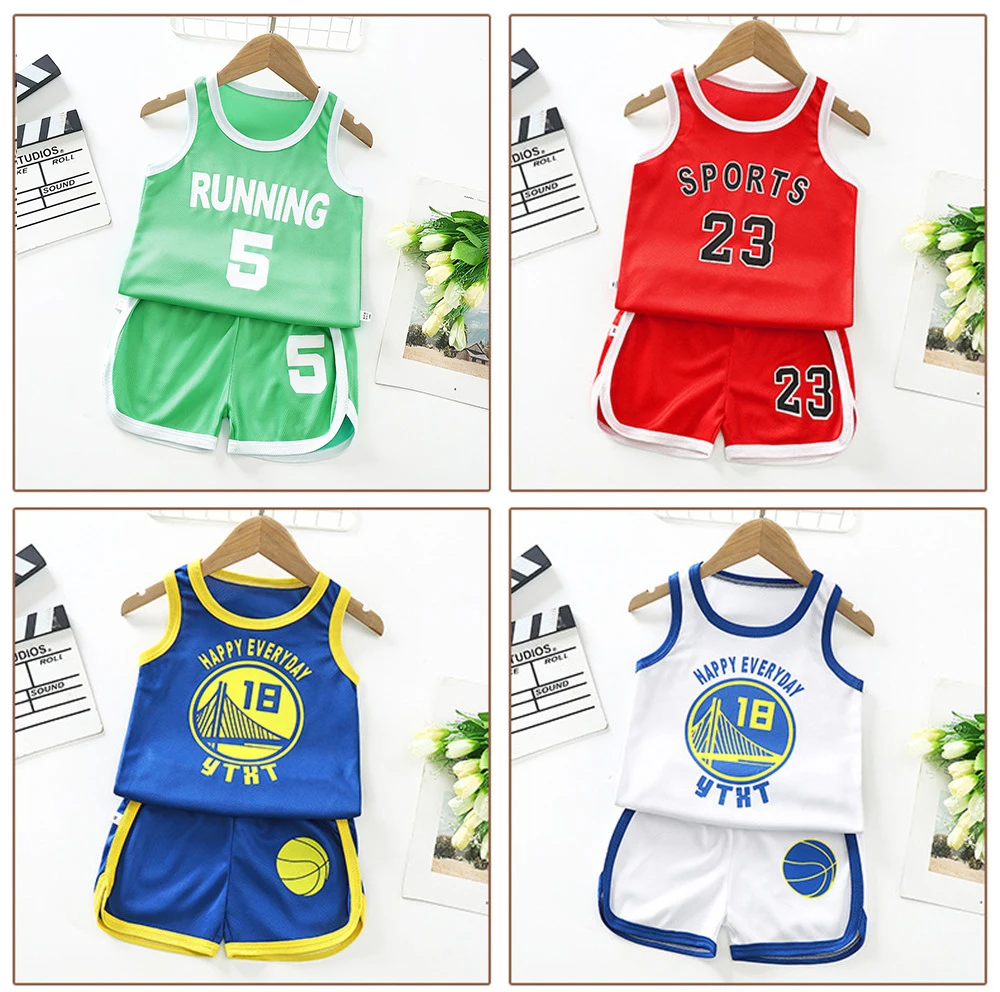 

Prowow Basketball Jersey Boys Summer Kids Baby Shirt + Shorts Set Sport Children's Clothes Uniforms Breathable Toddler Outfits