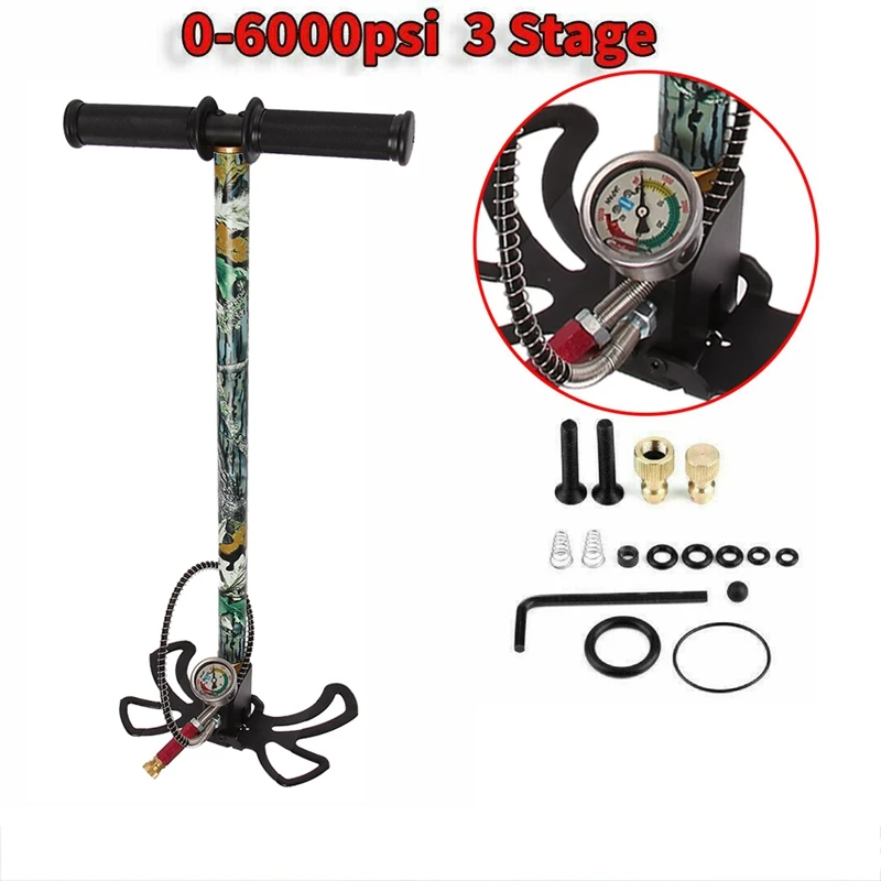 

300Bar 30Mpa 4500Psi 3 Stage Hand Operated PCP Pump for Air Mini High Pressure Compressor for Car Bicycle