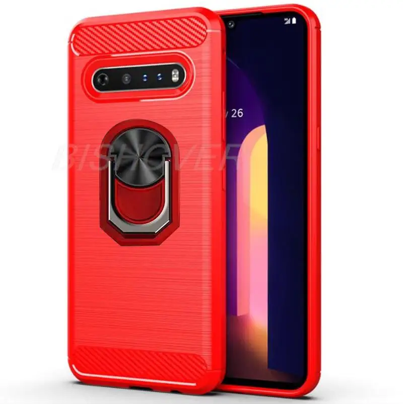 Чехол из углеродного волокна для LG V60 ThinQ со щеткой ударопрочный 6 8 дюйма