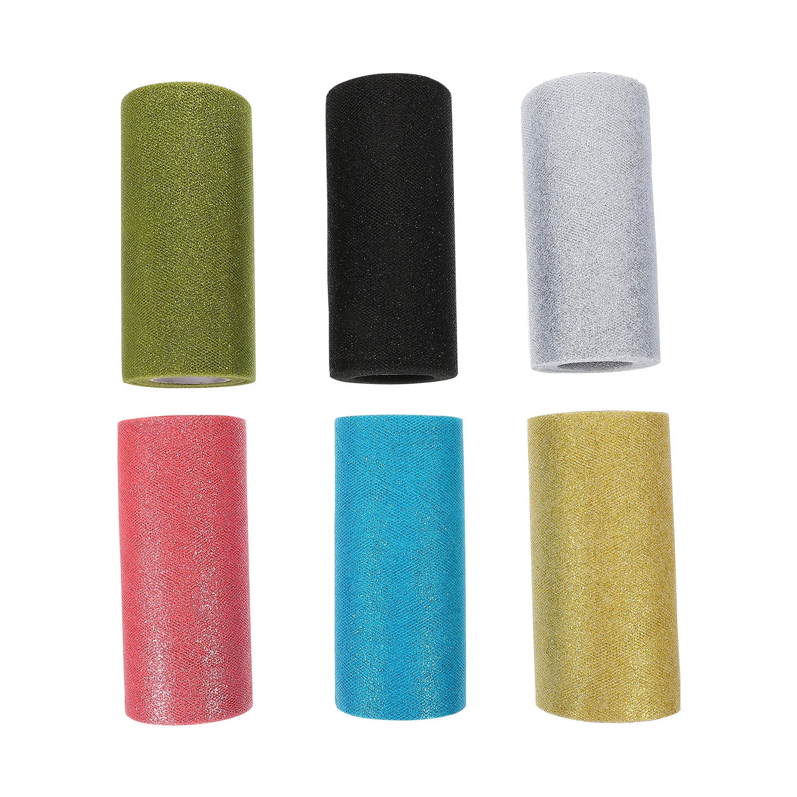 

6 Rolls Decorative Gift Wrapping Gauze Rolls Multipurpose Tulle Fabrics Children Dress Tulle Decors for Skirt Party Wedding Gift