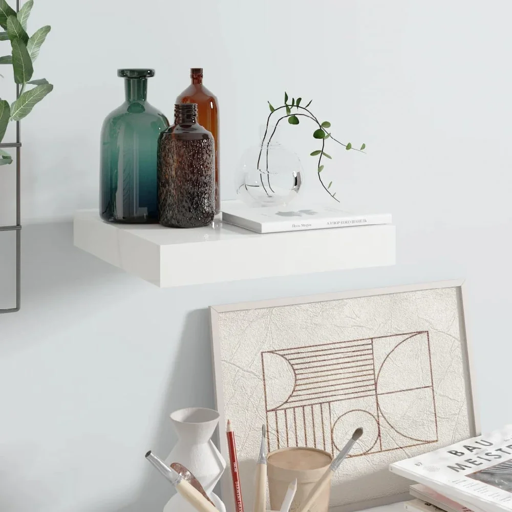 

Floating Wall Shelf High Gloss White 9.1