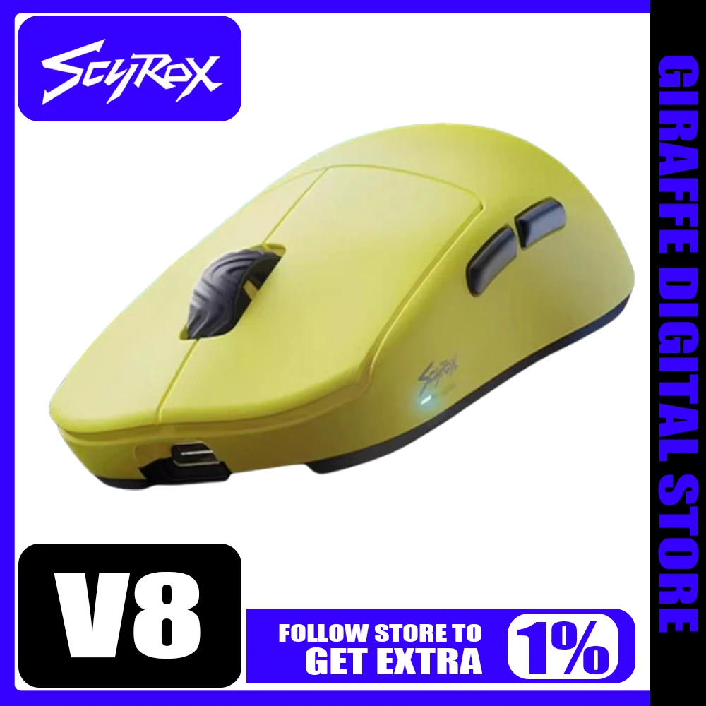 Беспроводная мышь Scyrox V8 Paw3950 Noric52840 Dual 8k Return для киберспорта эргономичная легкая