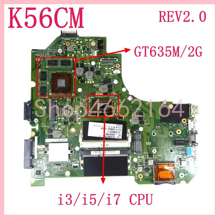 Ноутбук K56CM REV.2.0 с процессором i3/i5/i7 GT635M/2G m2 56 см K56CB K56C S550C S550CM материнская плата