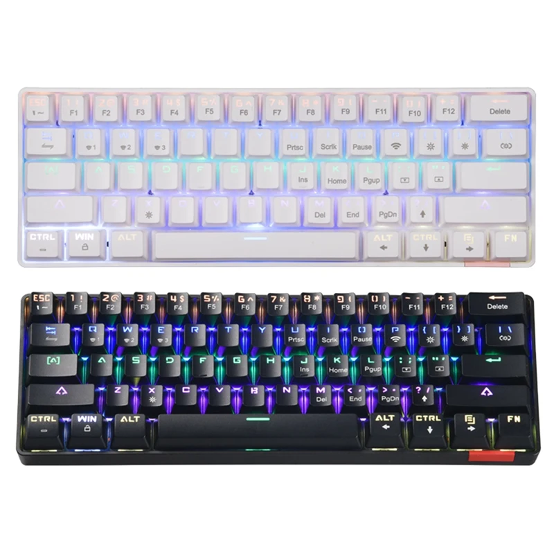 

Беспроводная механическая клавиатура с Bluetooth 5,0 и C-Type Проводная игровая клавиатура с 61 клавишами для ПК, ноутбуков и геймеров