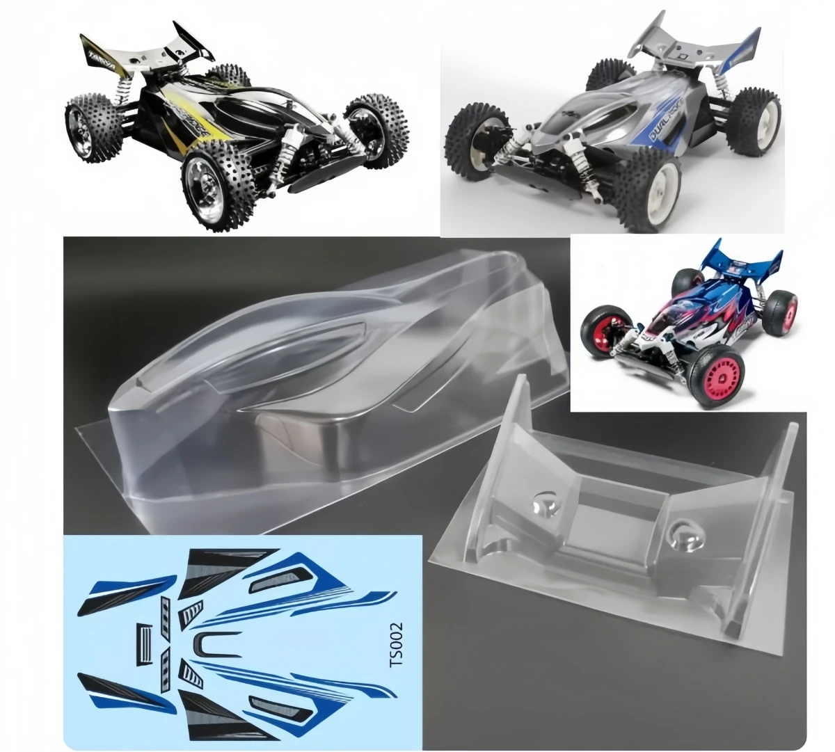 Прозрачный корпус для радиоуправляемой модели багги Tamiya TT-02B 110 4WD с наклейками (art.: 3920da802d37b) - 3920da802d37b