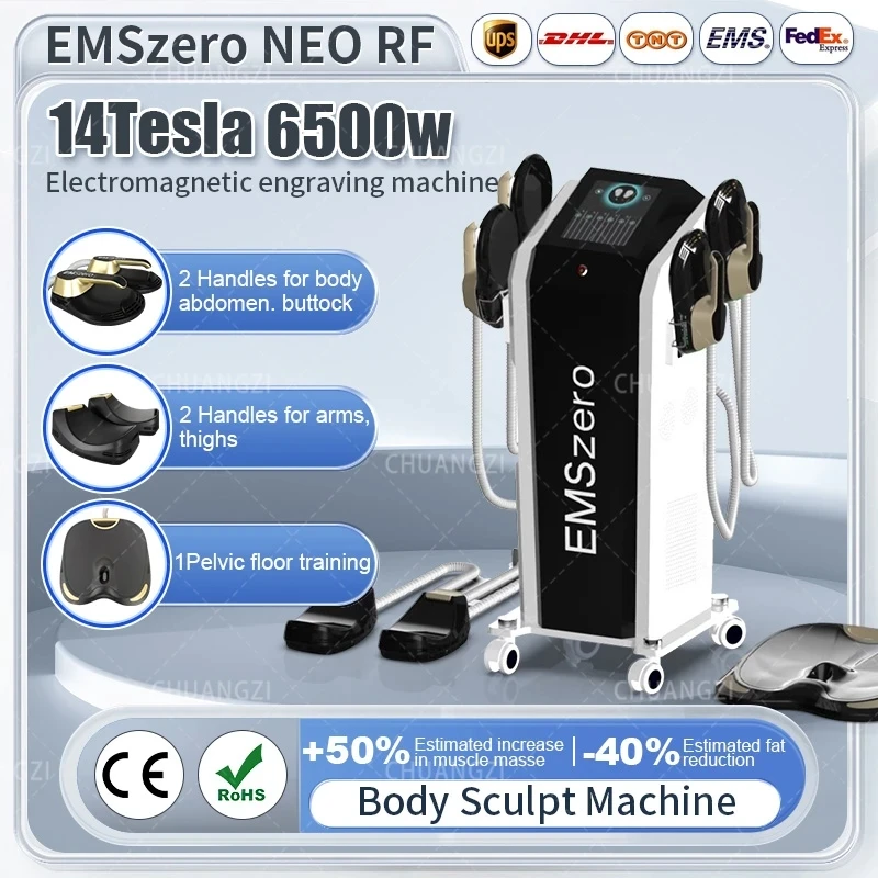 

2023 New DLS-EMSlim sculpt NEO Nova 14 Tesla Power 6500W hi-emt 4 pcs Handles With Pelvic Stimulation Pads Optional EMSzero