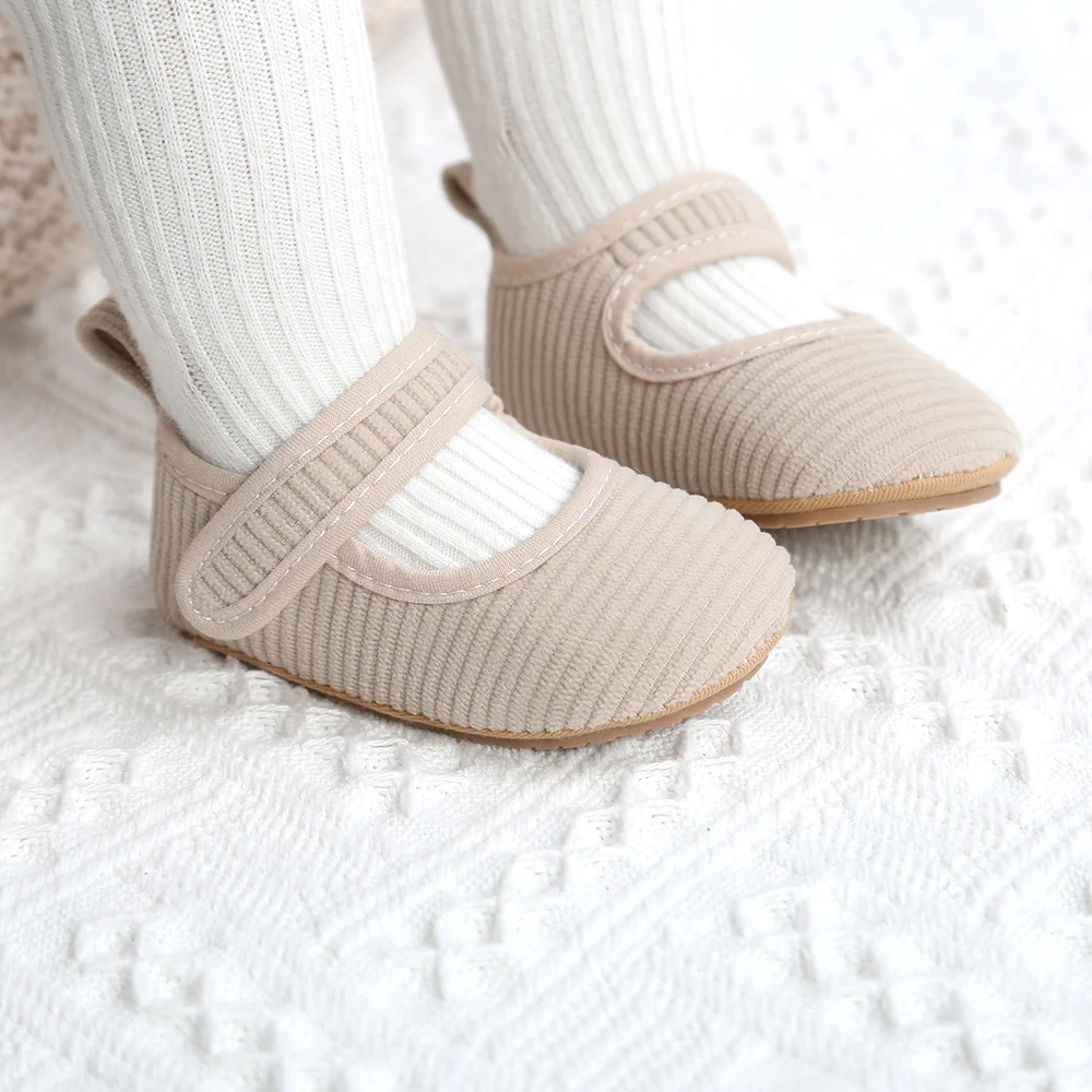 

Newborn Baby Crib Shoes Infant Girl Boy Shoes Corduroy Soft-sole Non-slip Toddler Shoes First Walkers 0-18Months