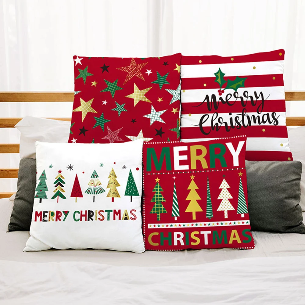 

Рождественская наволочка, Наволочка на талию, украшение для дома, наволочка с принтом, новый год 2024, дышащий мультяшный чехол для подушки