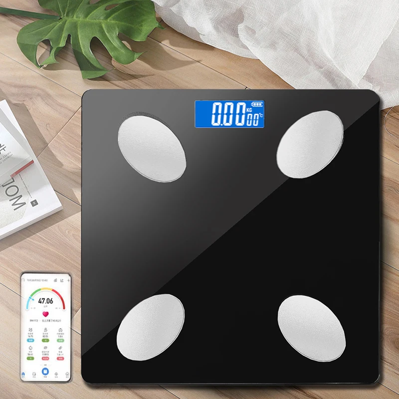 

Weight Scale . 01 Scale Weight Scale Body Fat Digital Scale Bathroom Bluetooth Smart Tempered Glass LCD Liquid Crystal Display