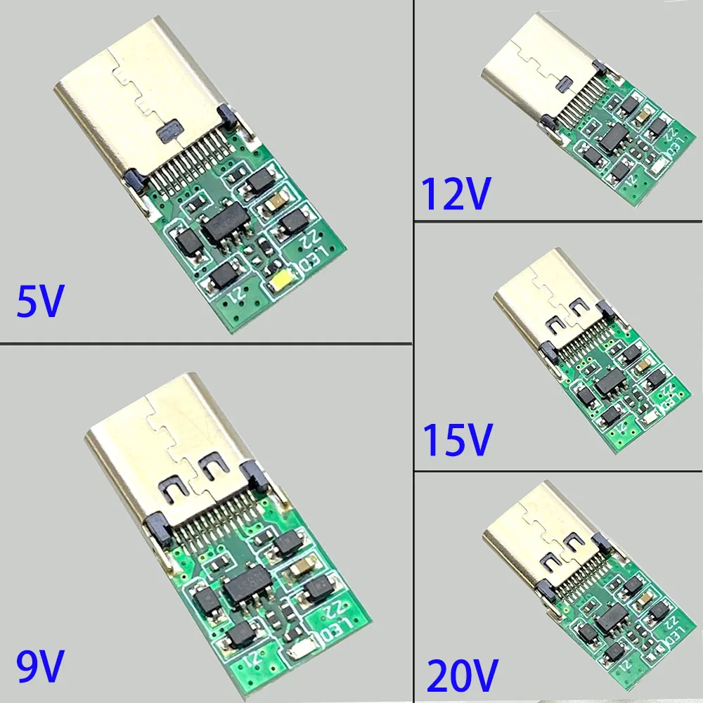 Фото 1/2/5 шт. USB-C гнездовой триггерный модуль PD-приманка розетки быстрая зарядка Type-C 5 В 9 В 12 В 15 В 20 В высокоскоростная доставка питания №1