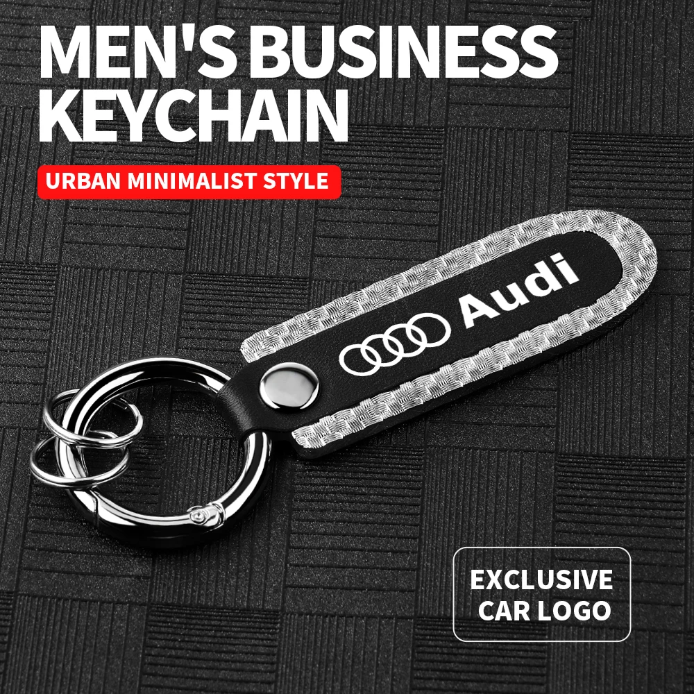 Металлический/кожаный автомобильный брелок для мужчин и женщин ключей Audi A1 A2 A3 A4