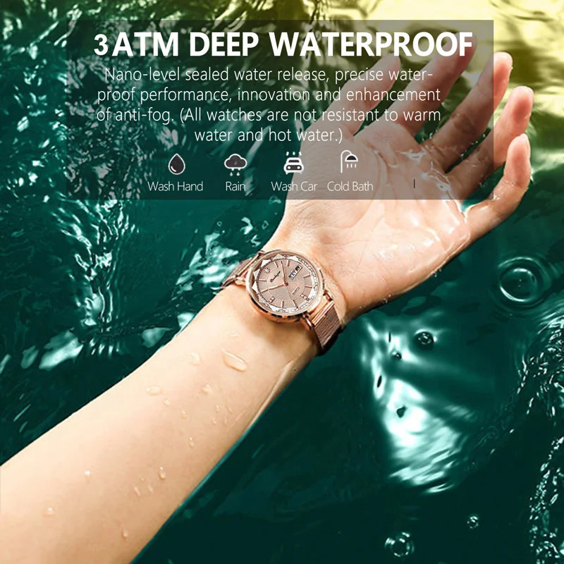 POEDAGAR Original Quartz Women Watch Fashion Mesh Stainless Steel Ladies Wristwatch Waterproof Luminous Elegant Female Watch New