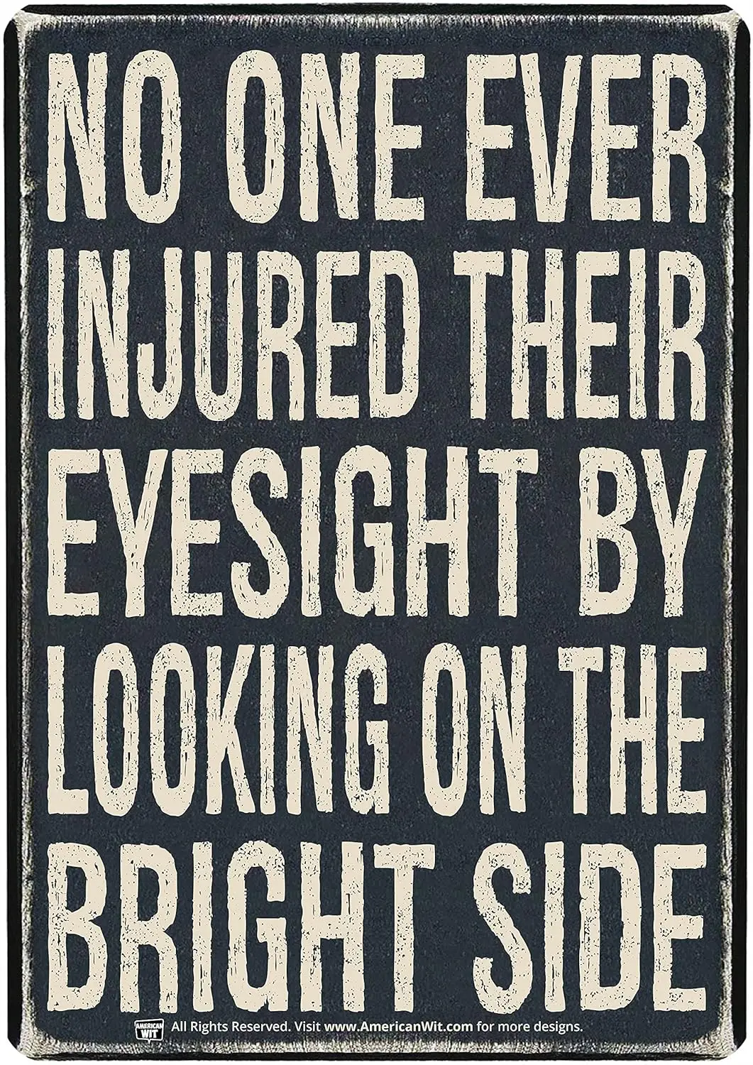 MER WT Motvtonl Quote Metl Tn Wll Rusty Retro Lookng Sgn (16 x 12 5 дюймов) (БЕЗ ONE Ever NJURED Ther Eyesght от ON The