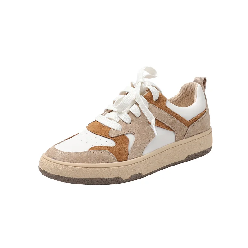 

Women's Shoes 2022 Spring and Autumn Fashion Stitching Round Toe Low-top Casual Shoes Color-blocking Thick-soled Sneakers