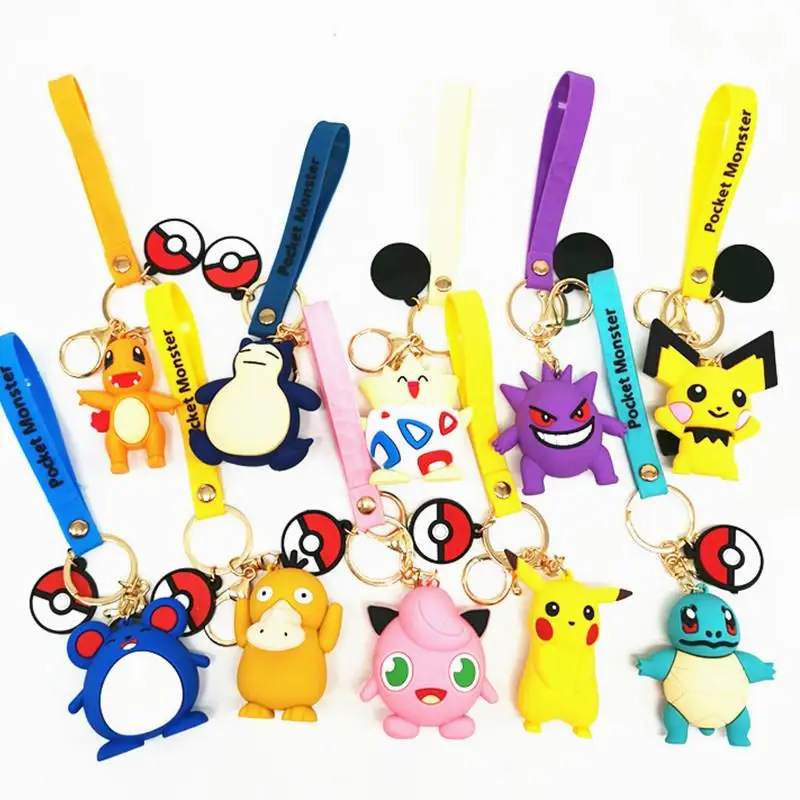 

Pokemon Anime Kawaii Pikachu Peripheral Keychain Model Doll Bag Ornament Cartoon Kids Toy Children Gifts