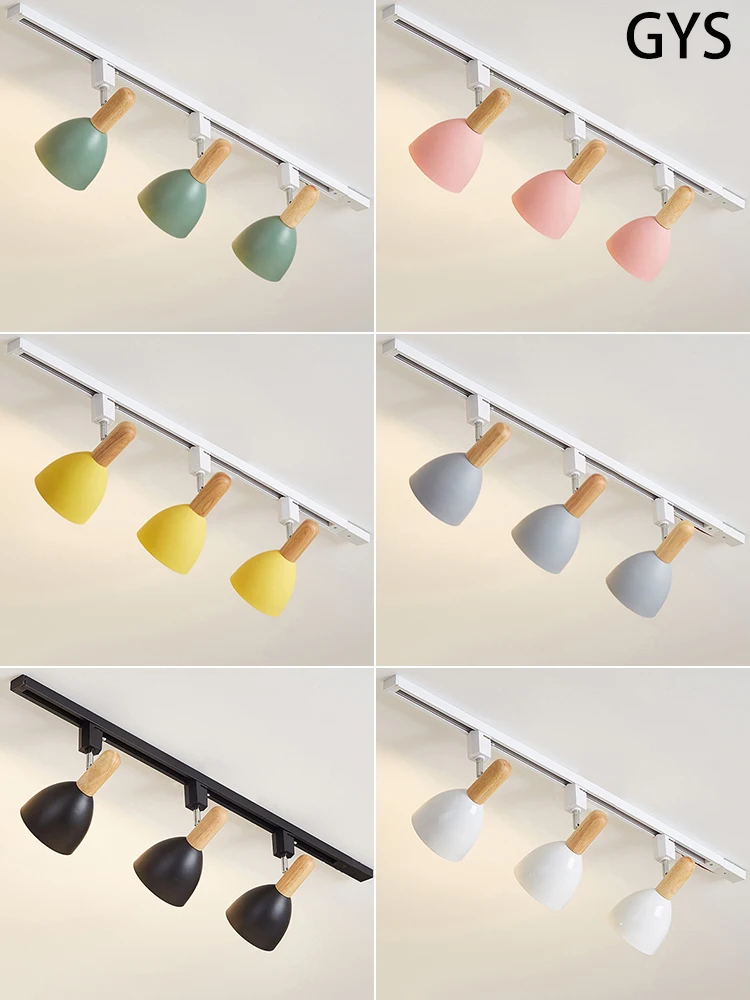 

Led Track Light Nordic Guide Rails Lamp Long Big Lighting Fixture Replaceable Bulb Spot Lights Makron Color For Home Store