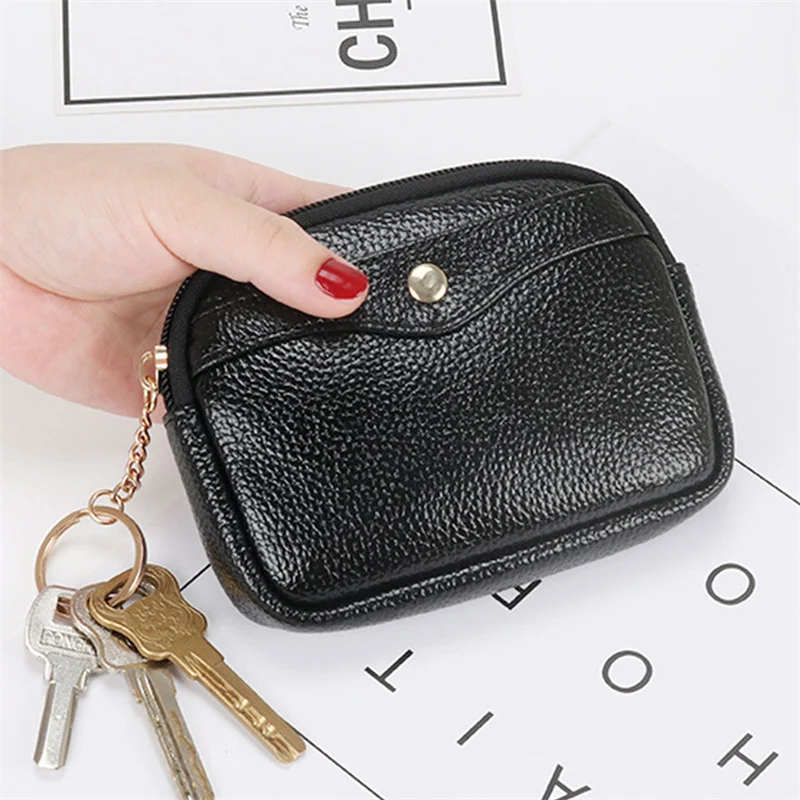 

Women Soft PU Leather Small Coin Purse Solid Color Simple Clutch Bag Zipper Key Wallet