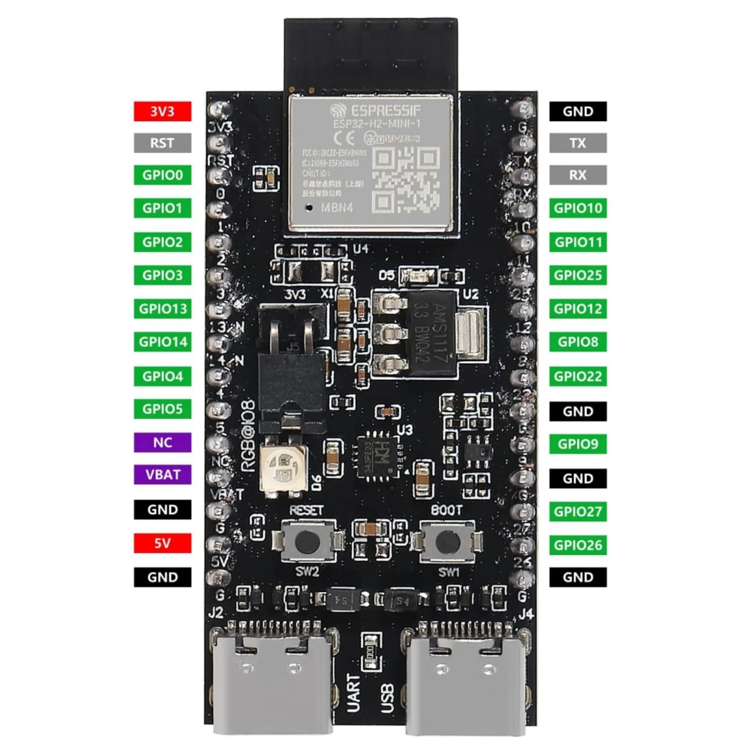 1-10 шт./ESP32-H2 Wi-Fi + Bluetooth серии H2 с резьбой/Zigbee/BLE ESP32-H2 ESP32-H2-1-N4 ESP32-H2-MINI-1
