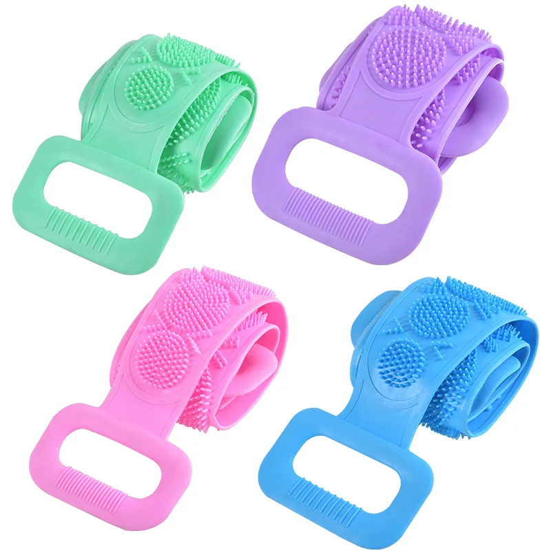 

Silicone Brushes Bath Towels Body Brush Bath Belt Exfoliating Back Brush Belt Wash Skin Household Clean Shower Brushes