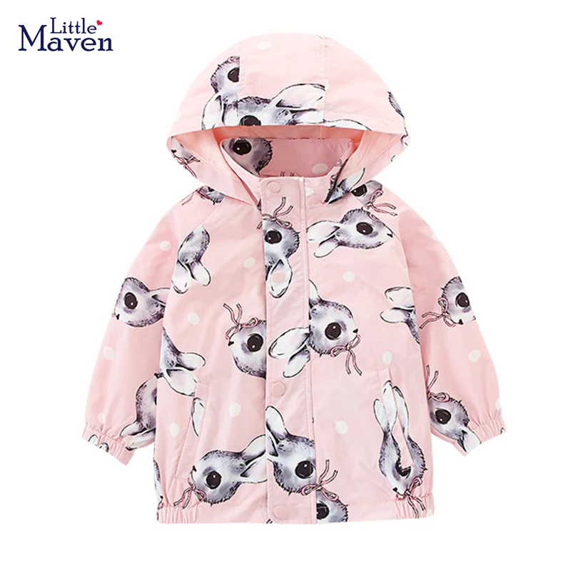 Куртка для девочек Little maven 2022 пальто осенне-зимние топы с милым рисунком розового