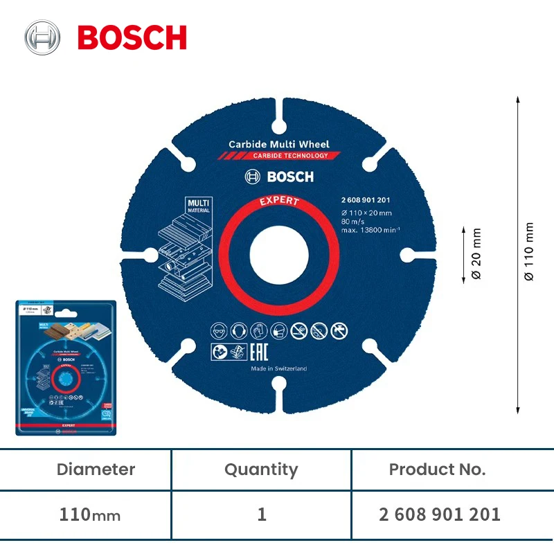 Режущий круг Bosch Expert твердосплавный отрезной диск Muti-Material 110 мм для дерева