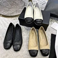 flat dance shoes womens brand shoes 2022 new designer simple leather square toe color matching ballet luxury shoes ladies gift