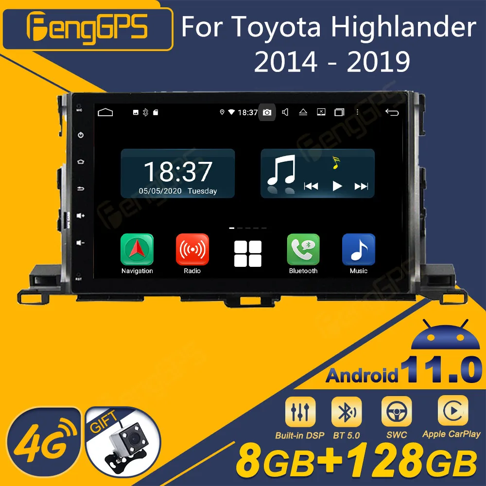 

For Toyota Highlander 2014 - 2019 Android Car Radio 2Din Stereo Receiver Autoradio Multimedia Player GPS Navi Head Unit Screen