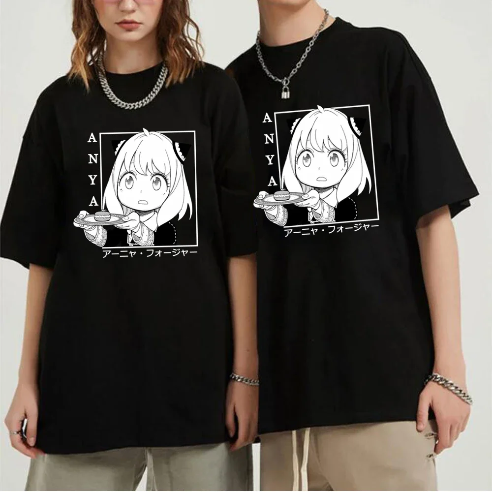 

Футболка женская с изображением шпионской семьи японского аниме, смешная рубашка с коротким рукавом и принтом Ани, Y2k, одежда для манги, на лето